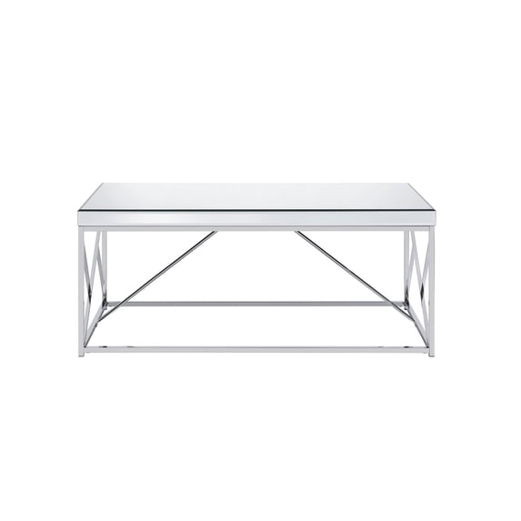 Steve Silver Evelyn Mirror Top Chrome Coffee Table