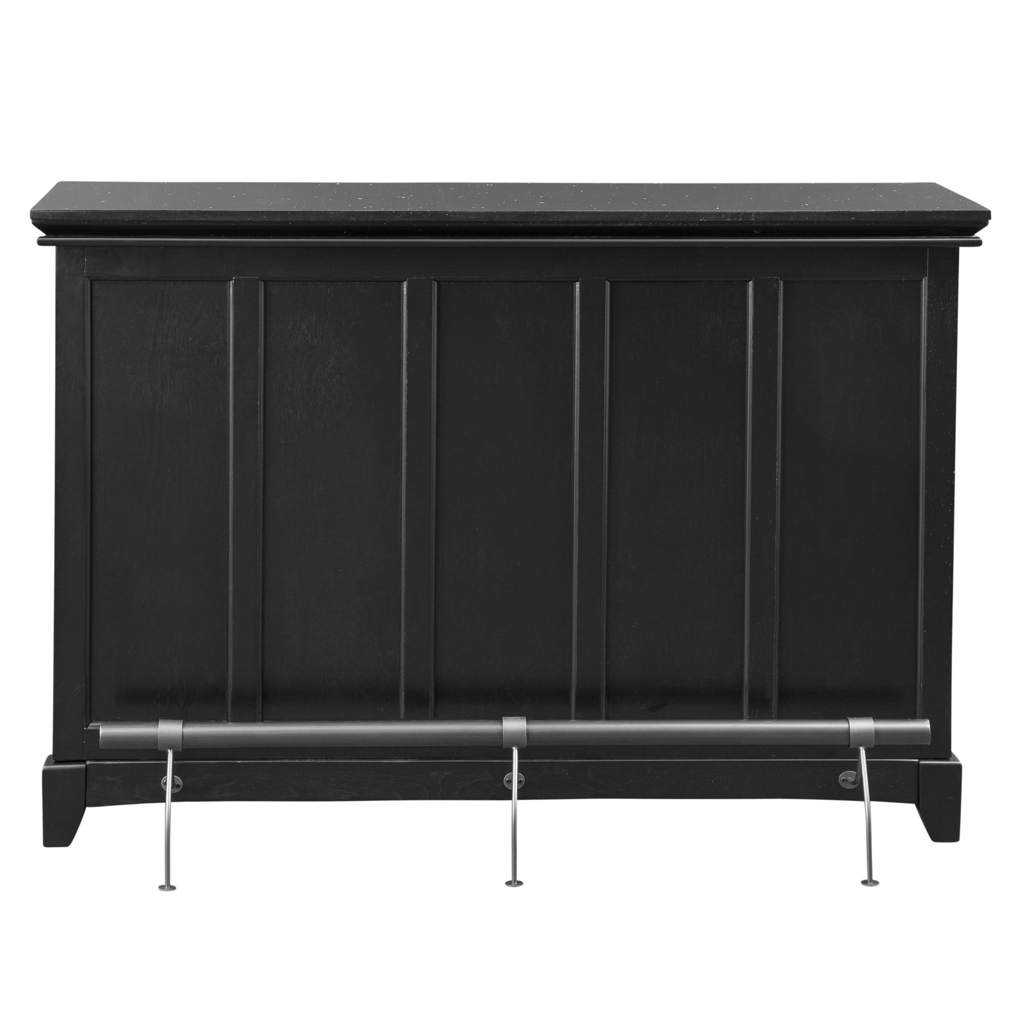 Elegant Ebony Black Counter Height Bar with Scratch-Resistant Top