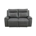 thumbnail image 1 of Steve Silver Gaston Modern Vegan Leather Reclining Loveseat , Grey, 1 of 9