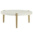 thumbnail image 1 of Steve Silver Gracie Modern Round Coffee Table with Sunburst Design, Washed White, 1 of 5
