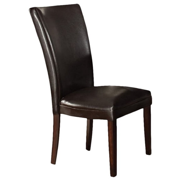 Steve Silver Hartford Leather Indoor Dining Chair, Set of 2, Dark Oak