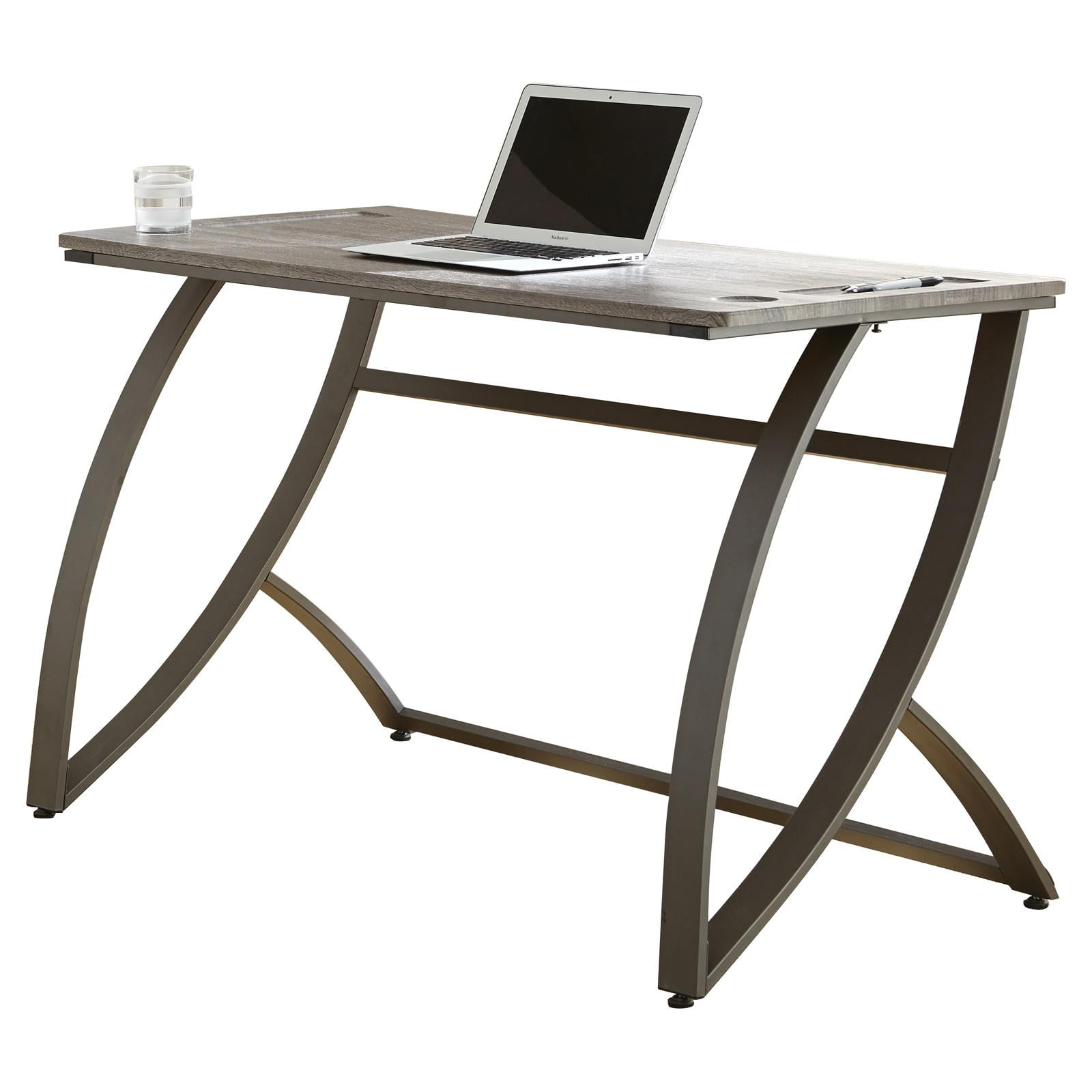 Driftwood Gray 47" Home Office Desk with Cup Holder