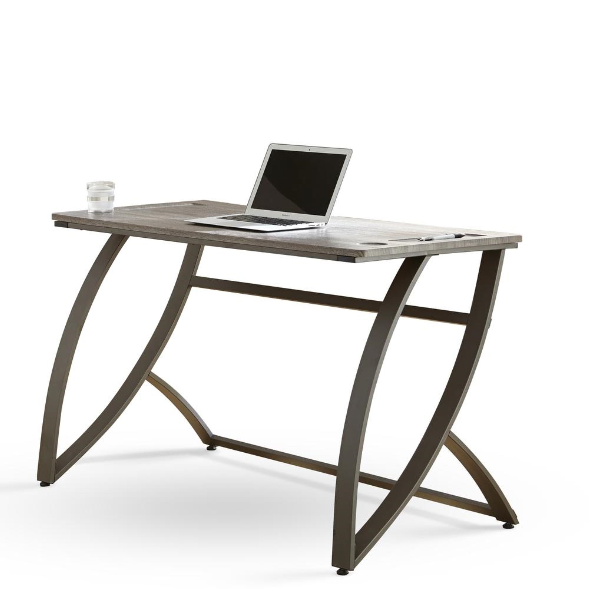 Driftwood Gray 47" Home Office Desk with Cup Holder
