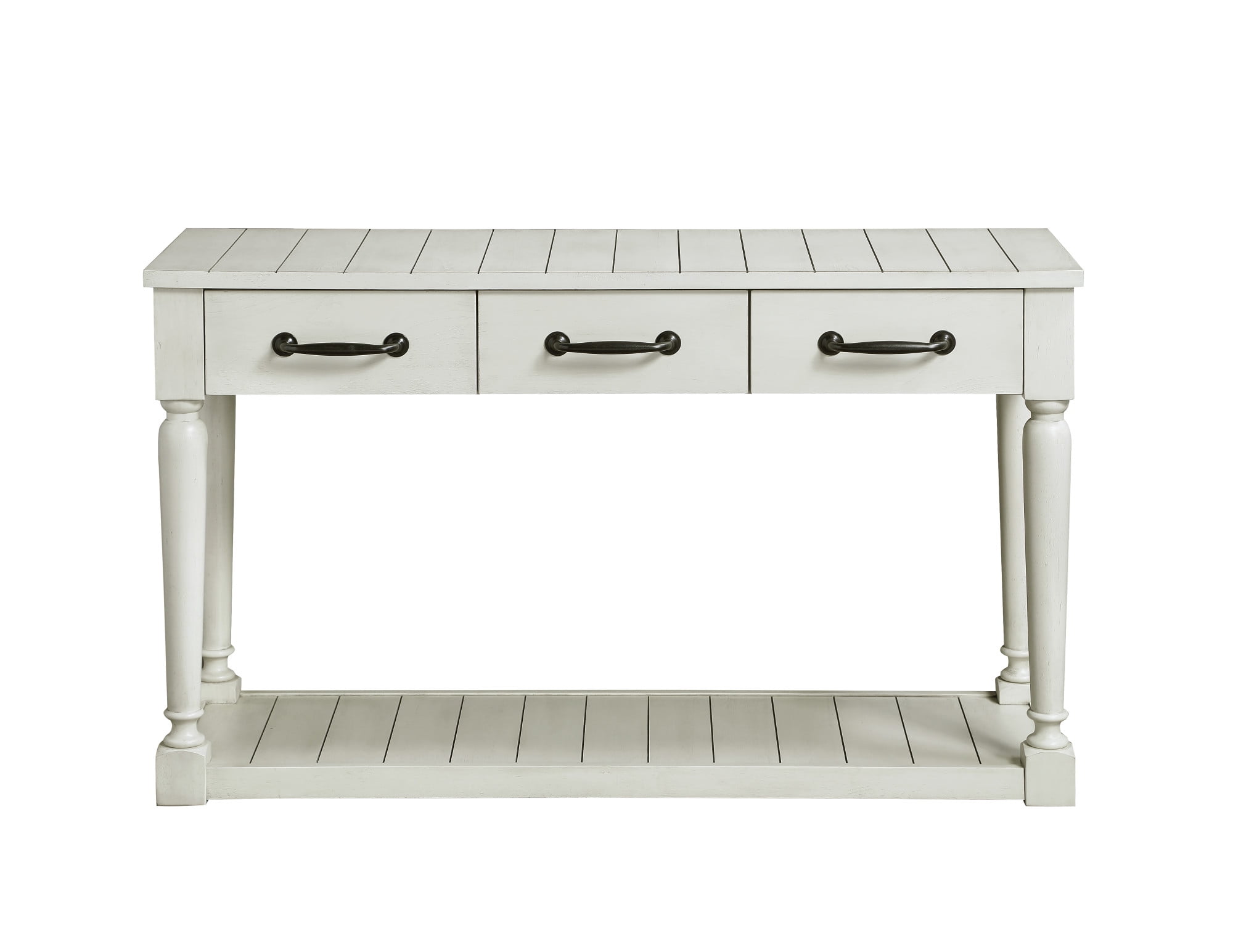 Hemingway Transitional Alabaster White Rectangular Sofa Table with Storage