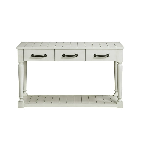 Steve Silver Hemingway Coastal White Alabaster Sofa Table