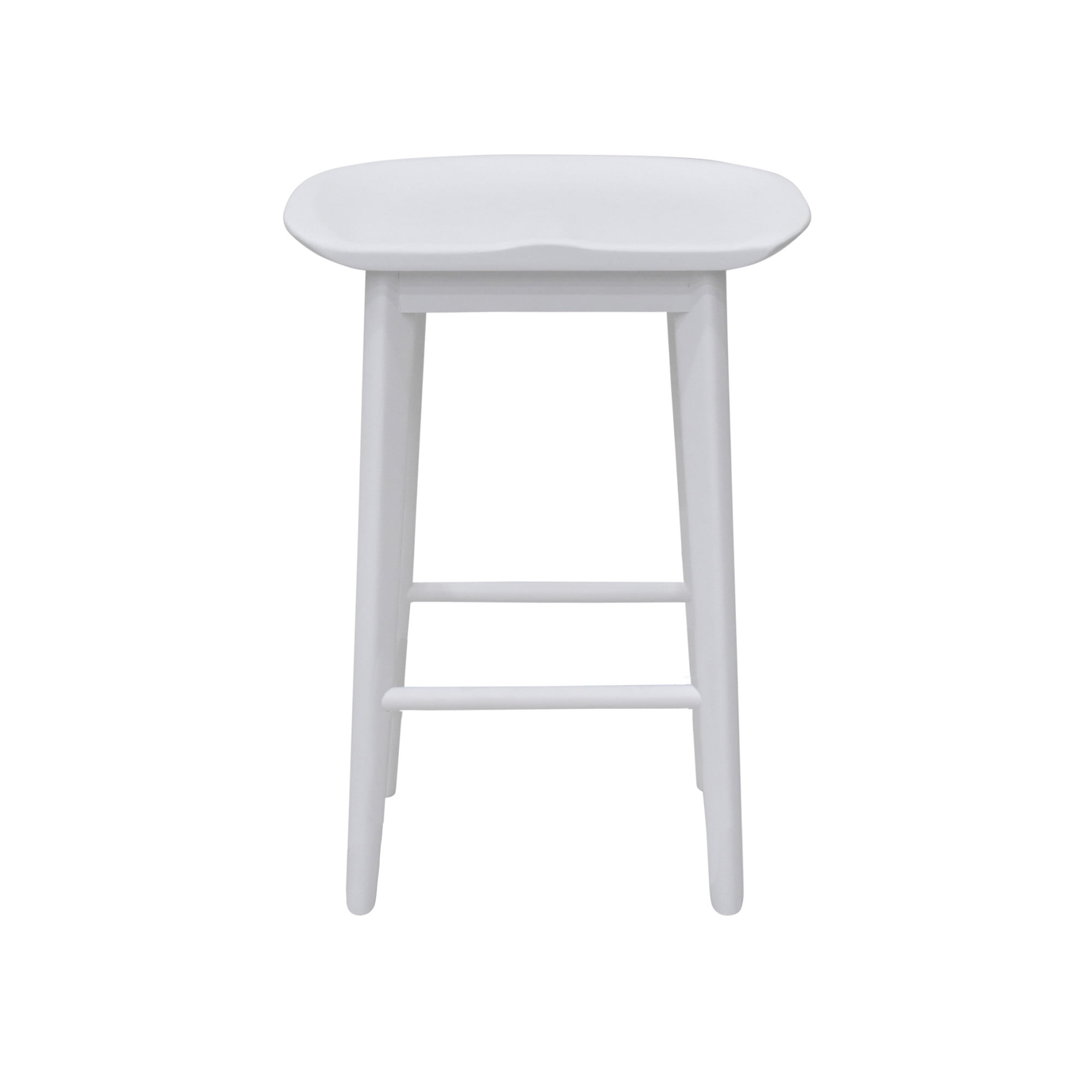Hilton 24" White Solid Acacia Transitional Counter Stool