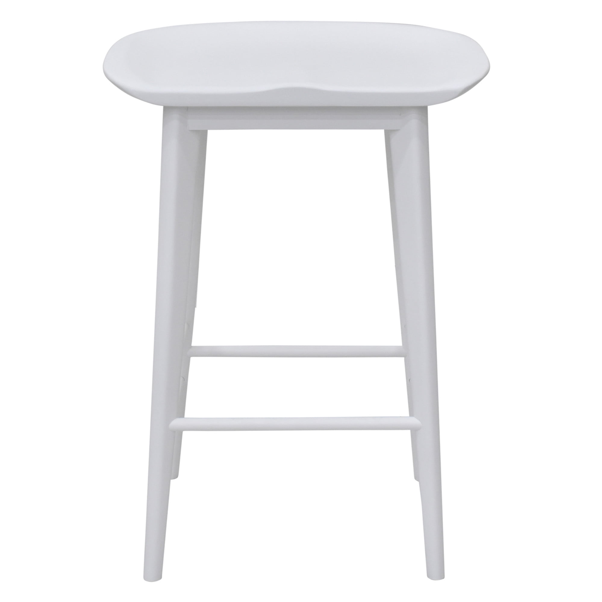 Hilton 24" White Solid Acacia Transitional Counter Stool