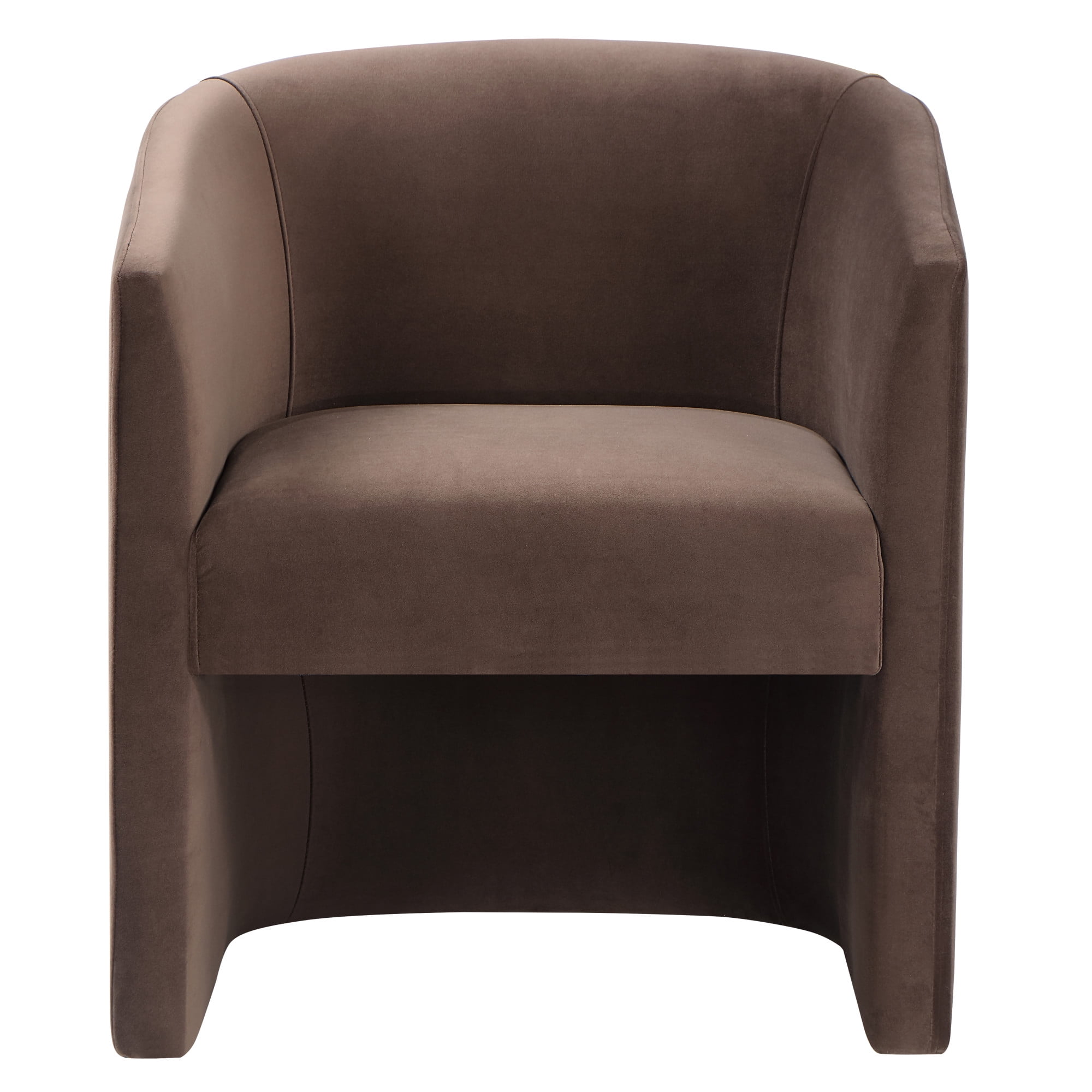 Cocoa Velvet Upholstered Modern Arm Chair
