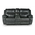 thumbnail image 1 of Steve Silver Isabella Faux Leather Reclining Loveseat with console, Gray, 1 of 6