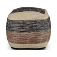 thumbnail image 1 of Steve Silver Jamal Square Handwoven Beige/ Brown/ Black Wool Pouf, 1 of 4