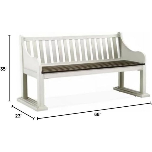 Steve Silver Joanna Two-Tone Ivory And Dark Oak Farmhouse Dining Bench ...