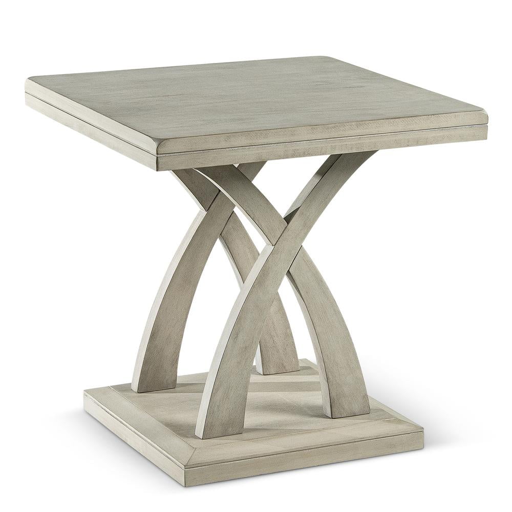 Jocelyn Gray Wood and Silver Metal X-Base End Table