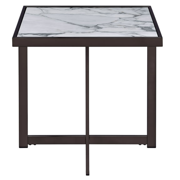 Steve Silver Kayley Contemporary 24" Square End Table, White