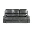 thumbnail image 1 of Steve Silver Keily Gray Faux Leather Manual Recliner Sofa, 1 of 10