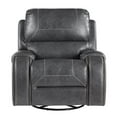 thumbnail image 1 of Steve Silver Keily Gray Faux Leather Manual Swivel Glider Recliner Chair, 1 of 12