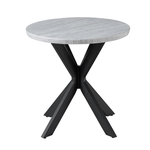 Steve Silver Keyla Contemporary 23" Round Faux Marble End Table, Gray