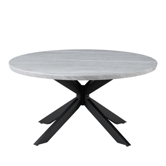 Steve Silver Keyla Contemporary 36" Round Faux Marble Coffee Table, Gray