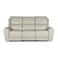 thumbnail image 1 of Steve Silver Laurel Dual Power Reclining 86" width Leather Sofa with Console, Ivory, 1 of 6