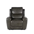 thumbnail image 1 of Steve Silver Laurel Top Grain Leather Power Reclining Chair, Gray, 1 of 10