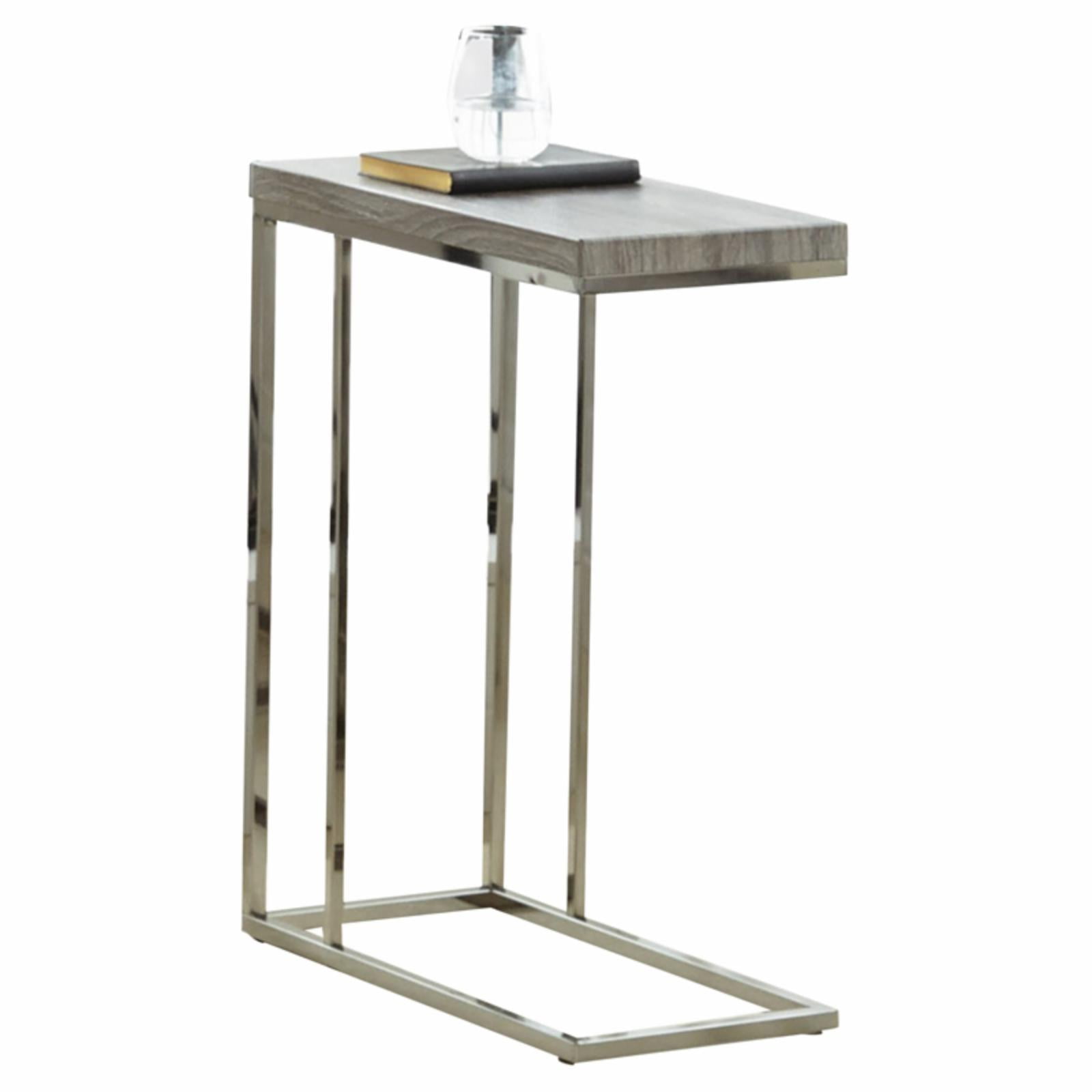 Steve Silver Lucia Indoor Modern Chairside 25 Tall C Shape End Table Gray Black Nickel Walmart Business Supplies