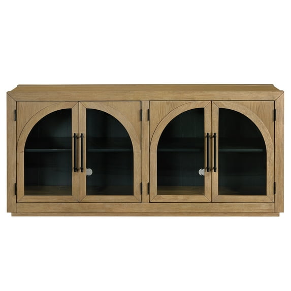 Steve Silver Magnolia Modern Sideboard with Four Doors and Two Shelves, Sand