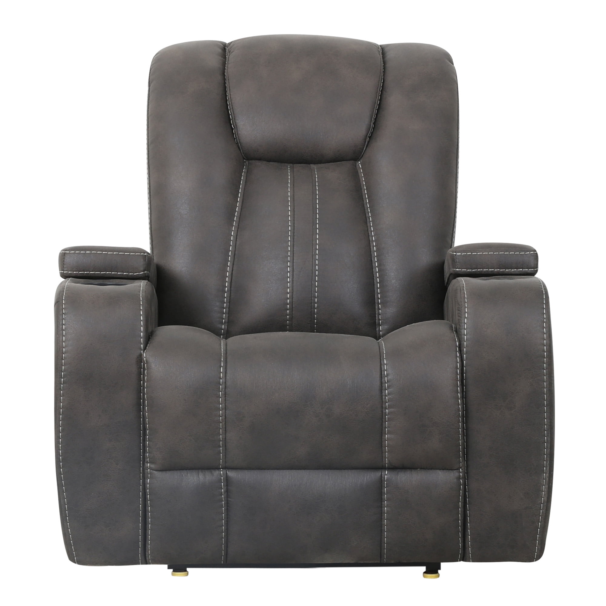 Steve Silver Marlow Charcoal Faux Suede Manual Recliner