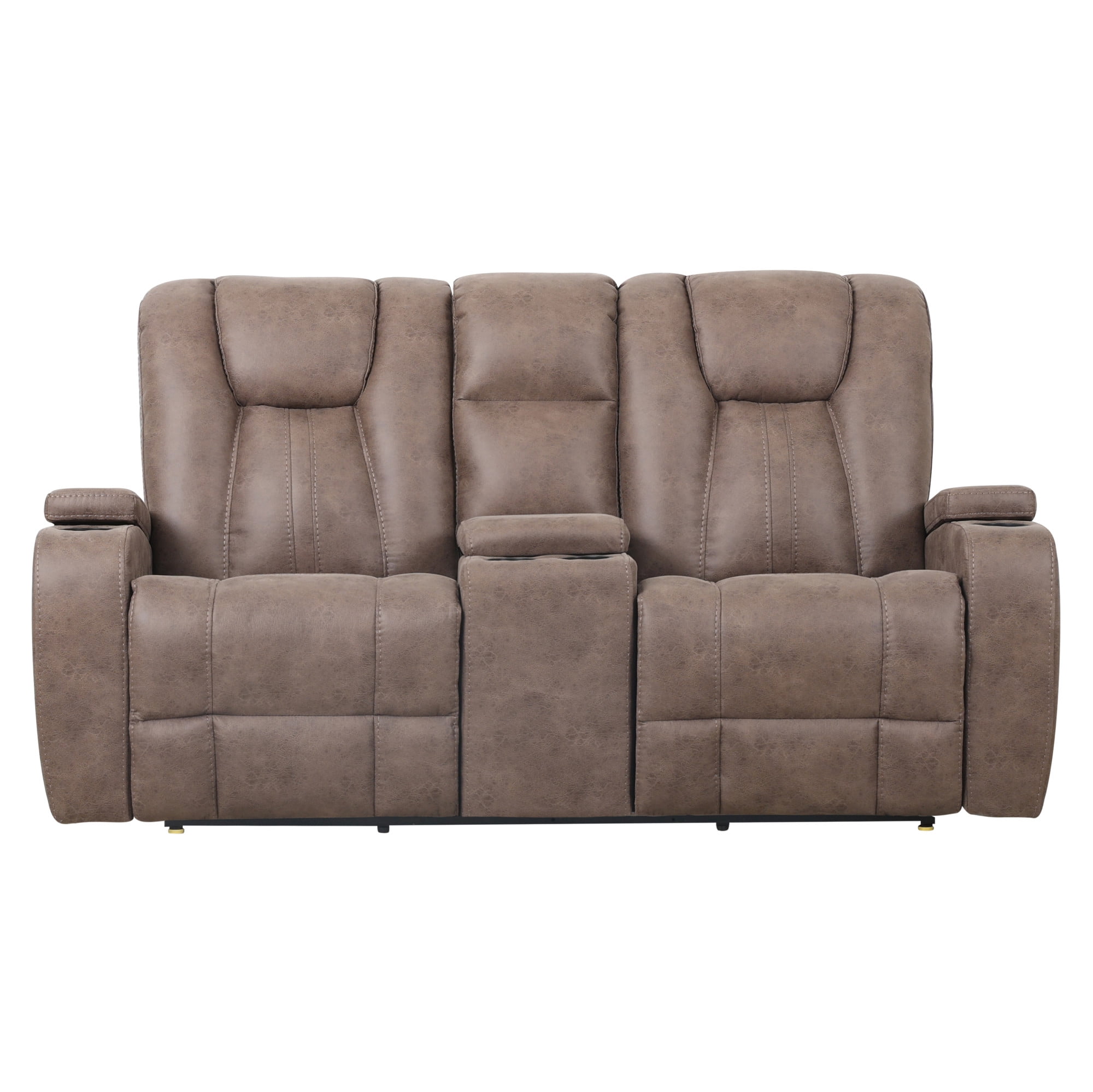 Steve Silver Marlow Sand Faux Suede Manual Reclining Loveseat
