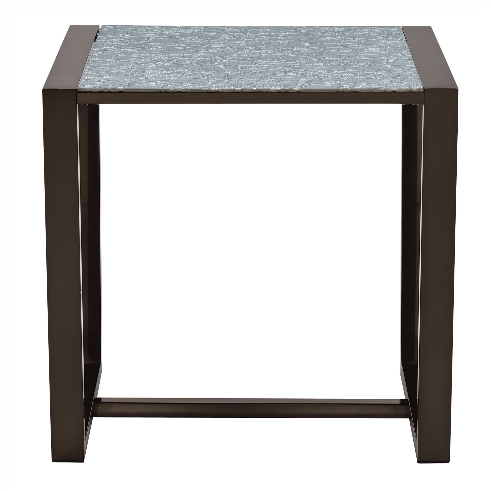 Mazie 24" Square End Table with Patterned Mirror Top