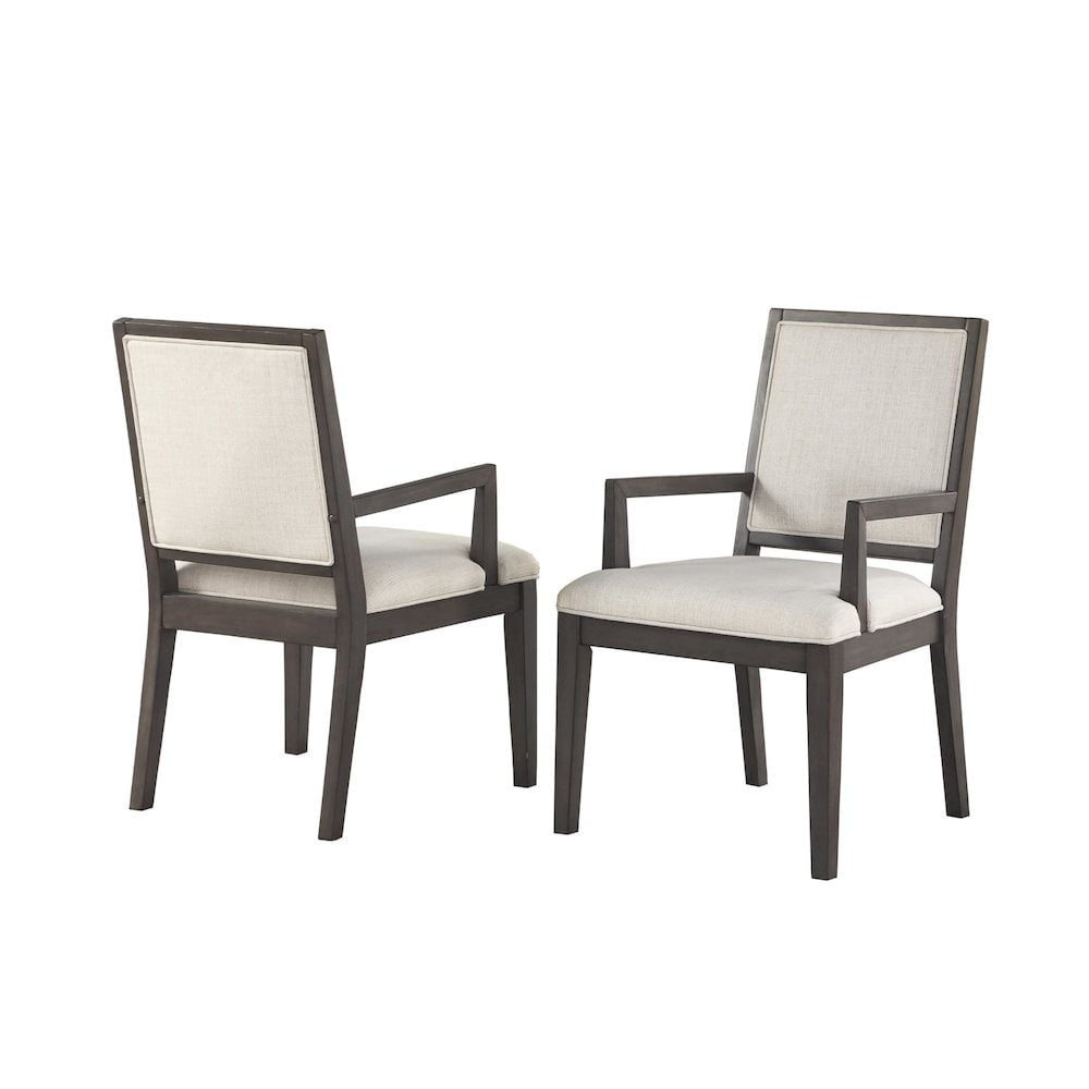 Contemporary Mila Linen Upholstered Arm Chair in Washed Gray