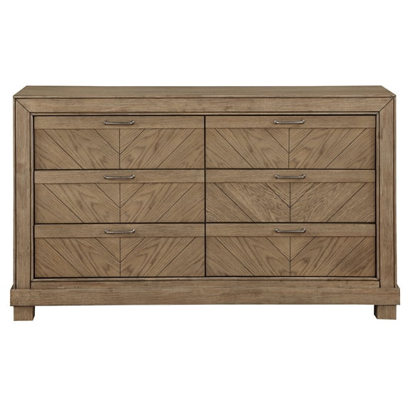 Steve Silver Montana Horizontal Dresser with 6 Drawers, Weathered Sand