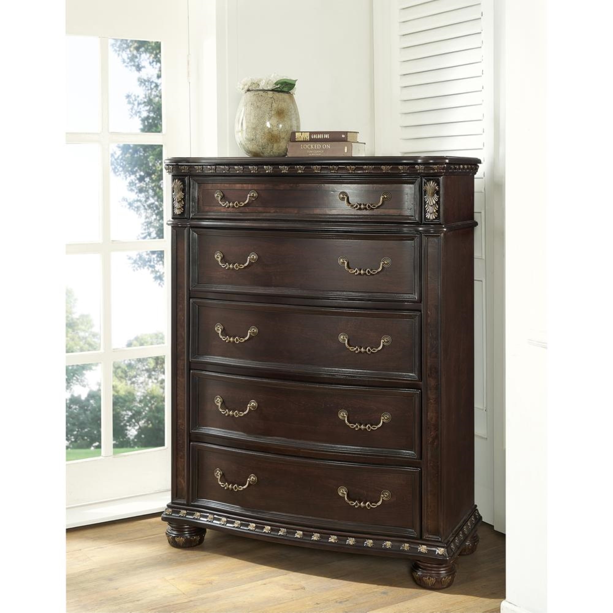 Monte Carlo Rich Cocoa 5-Drawer Lift Top Chest