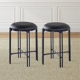 thumbnail image 1 of Steve Silver Morgan Round Backless Metal 24" Counter Stool in Black (Set of 2), 1 of 2