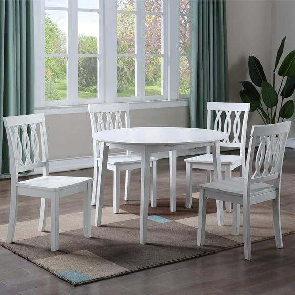 Steve Silver Naples White Wood 5-Piece Drop-Leaf Dining Set