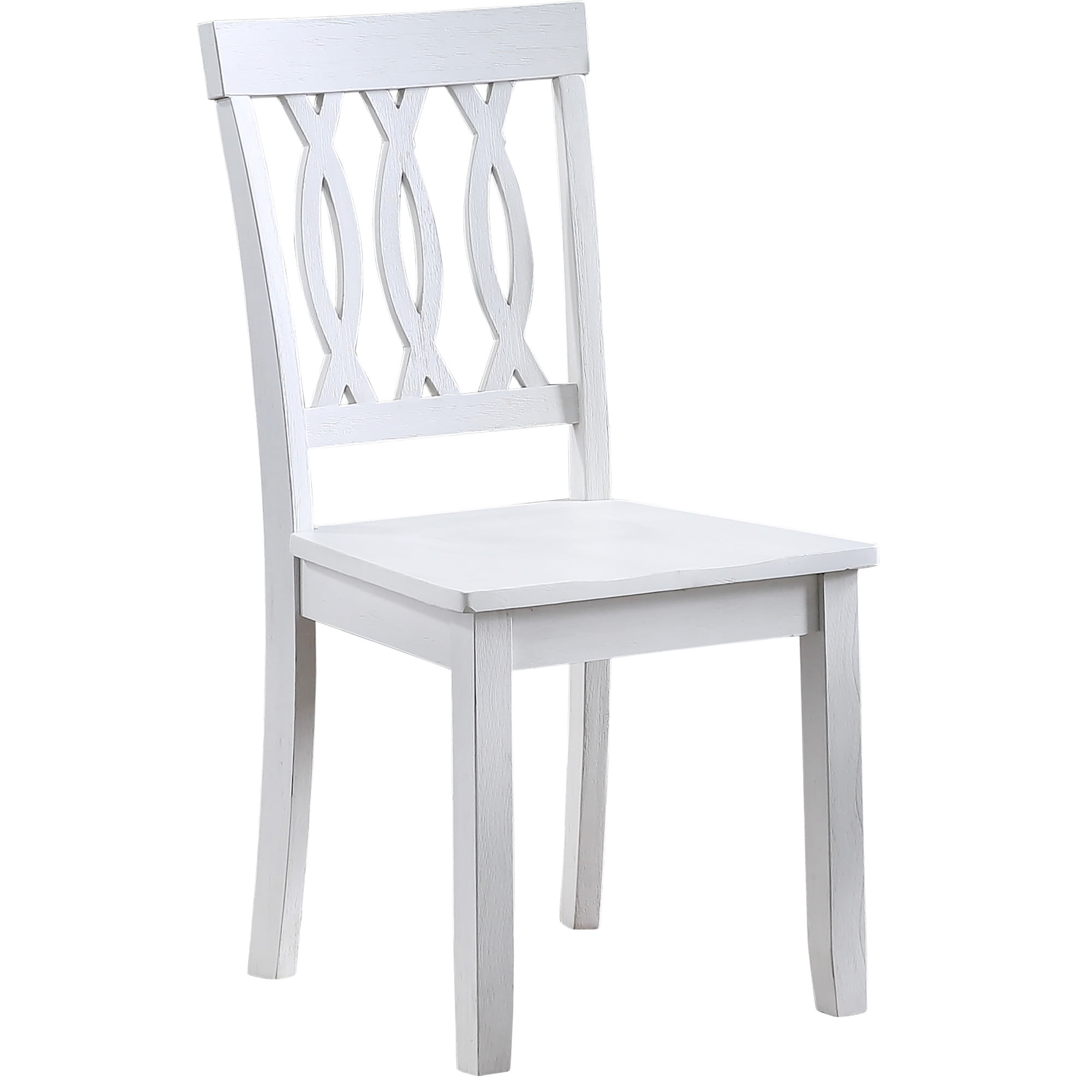 Naples White Wood High Back Side Chair Set