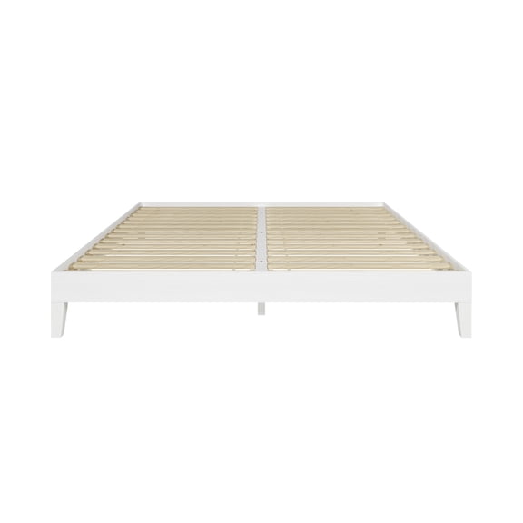 Steve Silver Nix Modern Solid Wood King Size Lo Profile Platform Bed, White