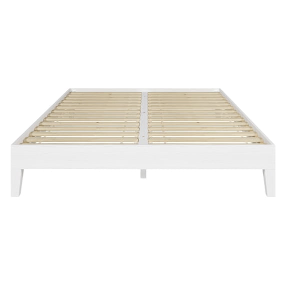 Steve Silver Nix Modern Solid Wood Queen Size Lo Profile Platform Bed, White
