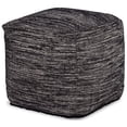 thumbnail image 1 of Steve Silver Omari Square Handwoven Black/ Ivory Wool Pouf, 1 of 7