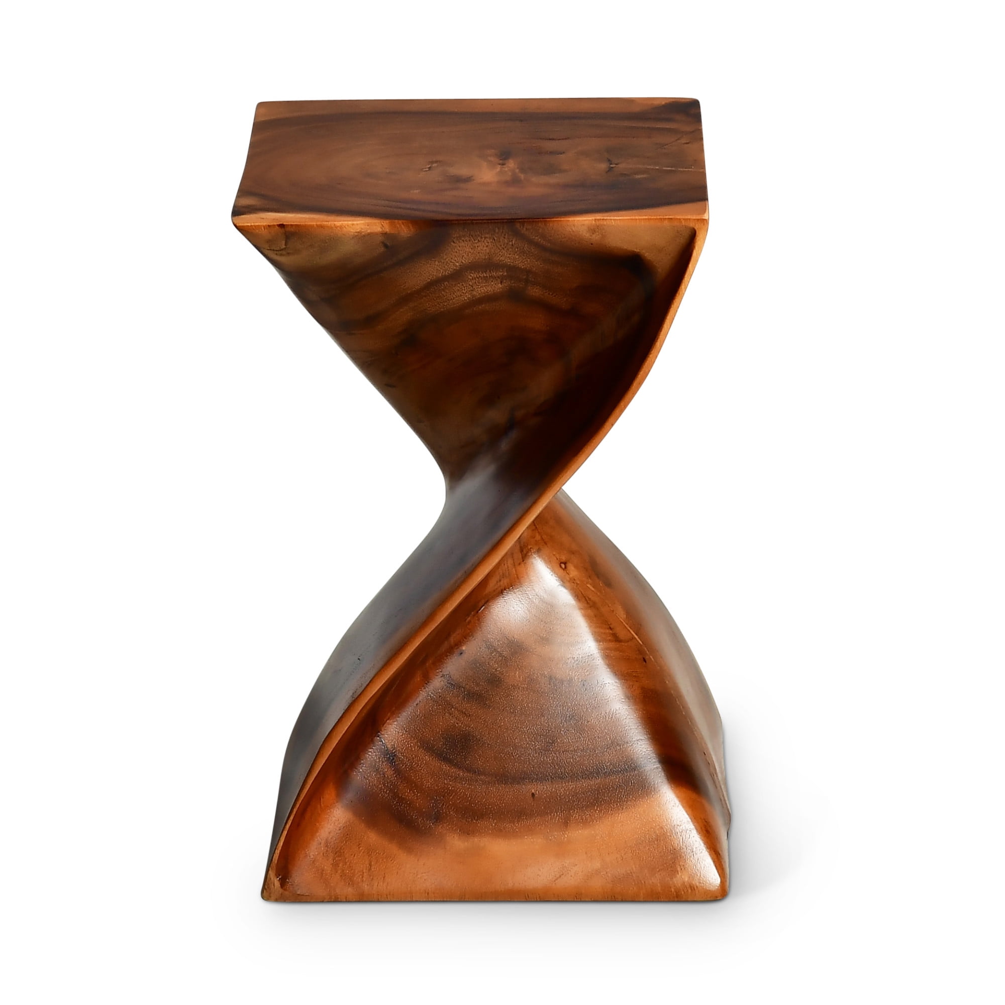 Steve Silver Paloma Contemporary Square End Table with Twisted Base, Brown
