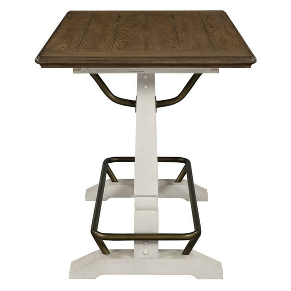 Steve Silver Pendleton Farmhouse 5-Piece Dining Counter Set with Pedestal Base, White