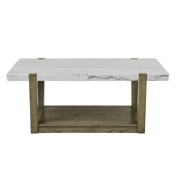 Steve Silver Perth Modern 50" Rectangle Coffee Table, White