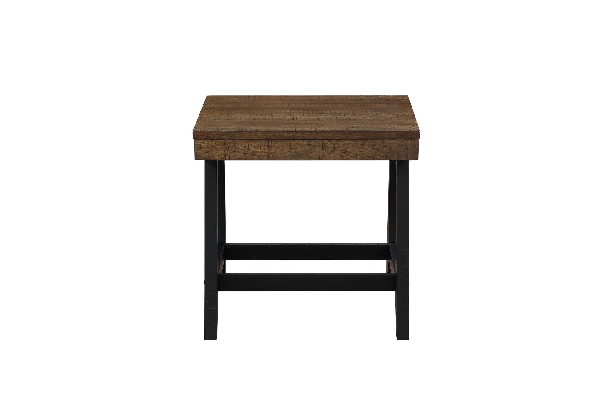 Caramel and Ebony Rectangular Wood End Table with Storage
