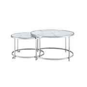 Steve Silver Rayne Faux Marble Nesting Coffee Tables