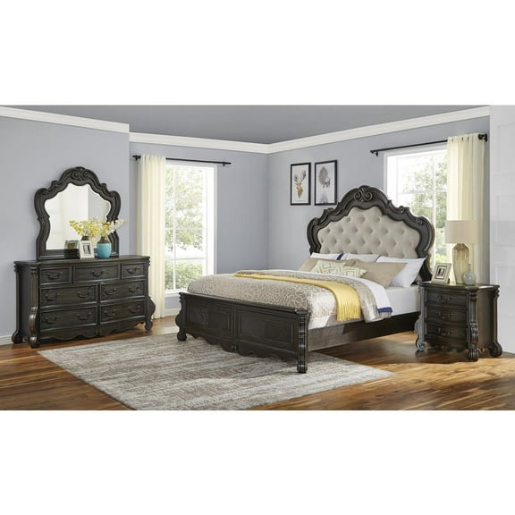 Steve Silver Rhapsody Multi-step Molasses Queen 4-Piece Wood Panel Bedroom Set