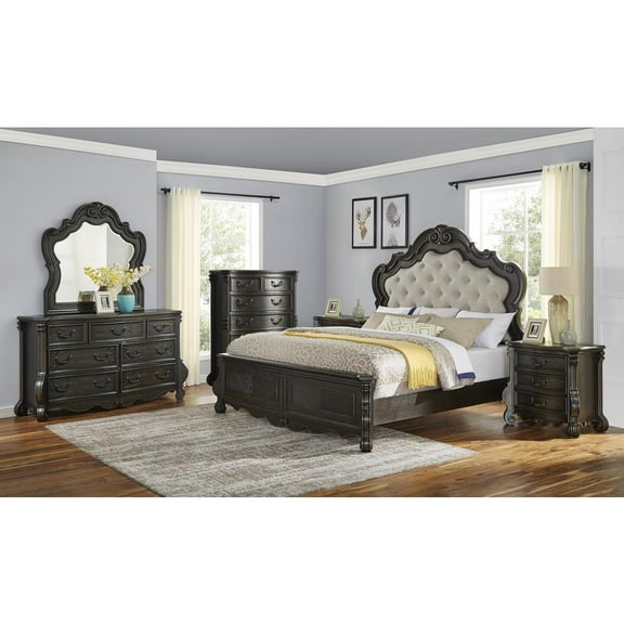 Steve Silver Rhapsody Multi-step Molasses Queen 6-Piece Panel Wood Bedroom Set
