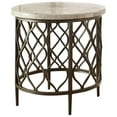 thumbnail image 1 of Steve Silver Roland Round Metal Base End Table with White Stone Top, 1 of 4