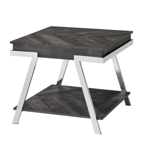 Steve Silver Roma Dark Gray Wood and Laminate End Table