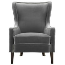 Steve Silver Rosco Modern Wingback Charcoal Velvet Accent Chair