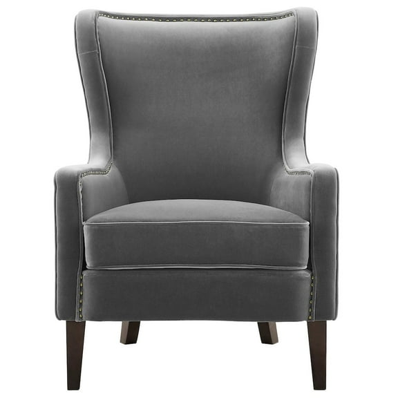 Steve Silver Rosco Modern Wingback Charcoal Velvet Accent Chair