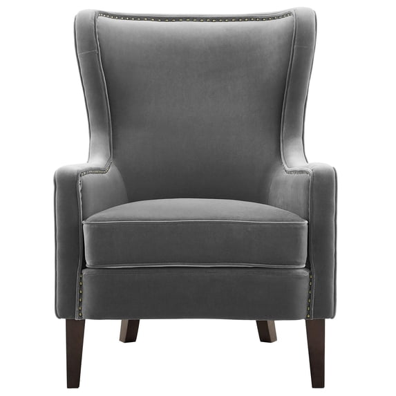 Steve Silver Rosco Modern Wingback Charcoal Velvet Accent Chair