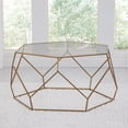 thumbnail image 1 of Steve Silver Roxy Hexagonal Clear Glass and Metal Cocktail Table, 1 of 4